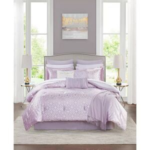 JLA Home Solene 14 Piece King Comforter Set Lilac - NWT $460